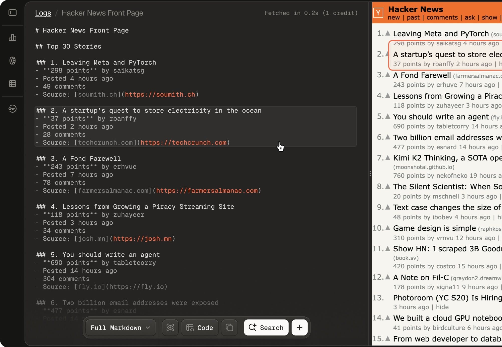 Landing demo app