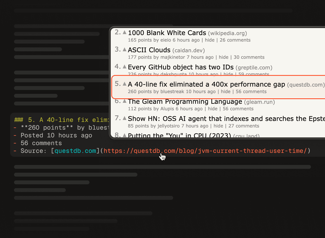 Debug feature preview